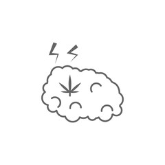 Brain, marijuana icon. Element of marijuana icon. Thin line icon for website design and development, app development. Premium icon