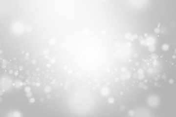 Silver light background with blur bokeh. beautiful christmas backdrop. festive defocused. cosmetic advertising design