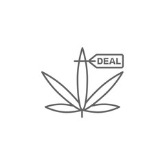 Deal, marijuana icon. Element of marijuana icon. Thin line icon for website design and development, app development. Premium icon