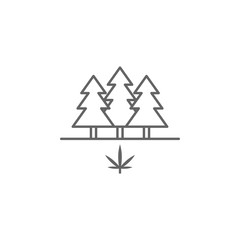 Trees, marijuana icon. Element of marijuana icon. Thin line icon for website design and development, app development. Premium icon