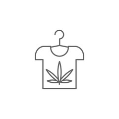 T-shirt, marijuana icon. Element of marijuana icon. Thin line icon for website design and development, app development. Premium icon