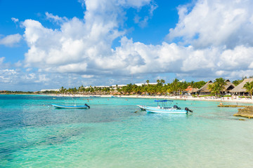 Akumal - paradise bay with beautiful white beach, close to Cancun, Yucatan, Mexico