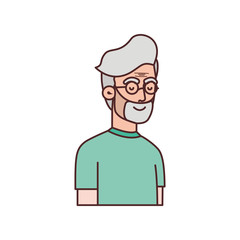 Obraz na płótnie Canvas cute grandfather avatar character