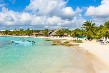 Akumal - paradise bay with beautiful white beach, close to Cancun, Yucatan, Mexico