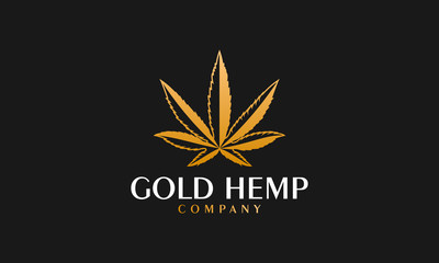 Gold cannabis luxury logo design