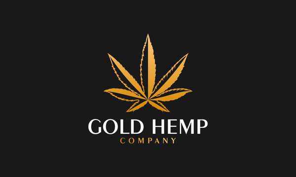 Gold cannabis luxury logo design