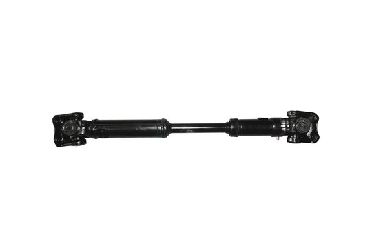 Car driveshaft. Car driveshaft isolated on white background. Detail of the car.