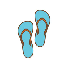 Drawn icon of a colorful summer slippers