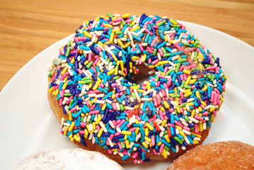 Donut Covered with Colorful Candy Sprinkles
