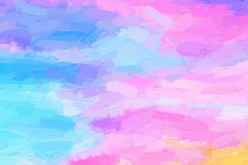 Colorful oil painting hand-painted art illustration : abstract texture on canvas, background (High-resolution 2D CG illustration)