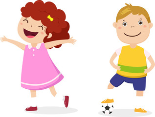 Happy kids cartoon design illustration