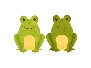 Stylish salt and pepper shaker in the form of frogs. Vector illustration.