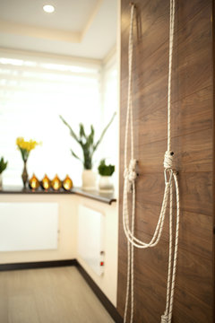 ropes for stretching and physical training. Kurunta yoga class