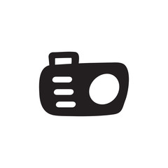 Camera Icon In Flat Style Vector For Apps, UI, Websites. Black Icon Vector Illustration.