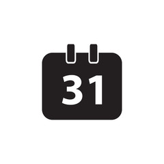 Calendar Icon In Flat Style Vector For Apps, UI, Websites. Black Icon Vector Illustration.