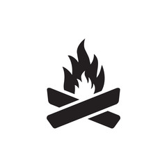 Camp Fire Icon In Flat Style Vector For Apps, UI, Websites. Black Icon Vector Illustration.