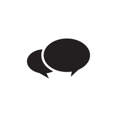 Speech Bubble Icon In Flat Style Vector For Apps, UI, Websites. Black Icon Vector Illustration.