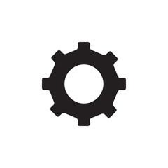 Gear Icon In Flat Style Vector For App, UI, Websites. Black Icon Vector Illustration.