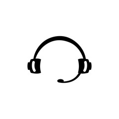 Headphone Icon In Flat Style Vector For App, UI, Websites. Black Icon Vector Illustration.