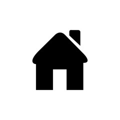 Home Icon In Flat Style Vector For App, UI, Websites. House Black Icon Vector Illustration.