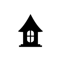 Home Icon In Flat Style Vector For App, UI, Websites. House Black Icon Vector Illustration.