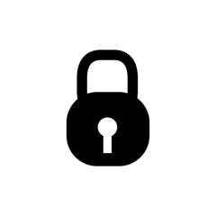 Lock Icon In Flat Style Vector For App, UI, Websites. Black Icon Vector Illustration.