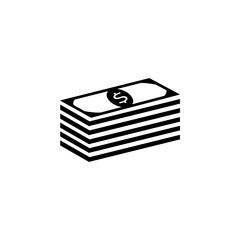 Money Icon In Flat Style Vector For App, UI, Websites. Black Finance Icon Vector Illustration.
