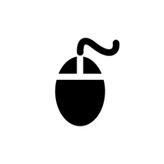 Mouse Icon In Flat Style Vector For App, UI, Websites. Black Icon Vector Illustration.