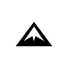 Mountain Icon In Flat Style Vector For App, UI, Websites. Black Icon Vector Illustration.
