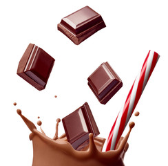 chocolate milk drink splash glass straw