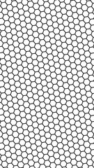 Black honeycomb on a white background. Perspective view on polygon look like honeycomb. Isometric geometry. Vertical image orientation. 3D illustration