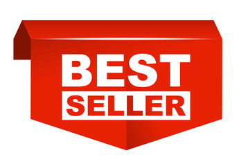 red vector banner best seller