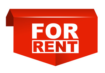 red vector banner for rent