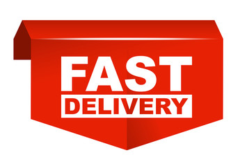 red vector banner fast delivery