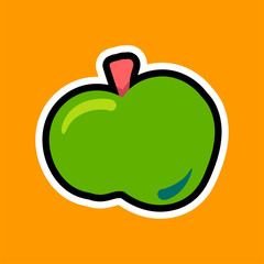 Apple flat vector illustration
