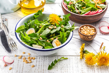 Fresh dandelion salad