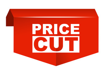red vector banner price cut