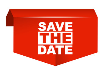 red vector banner save the date
