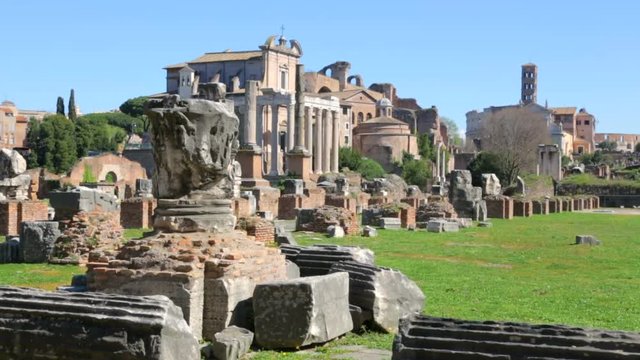 Roman Forum in sunny day, Rome, Italy