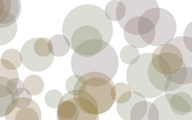 Multicolored translucent circles on a white background. Yellow tones. 3D illustration