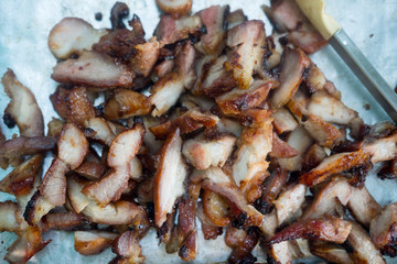 Roasted pork grilled meat slice