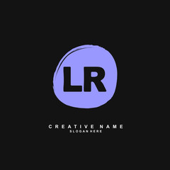 L R LR Initial logo template vector. Letter logo concept