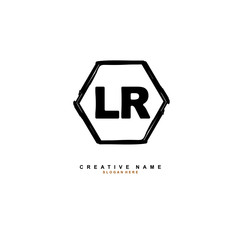 L R LR Initial logo template vector. Letter logo concept
