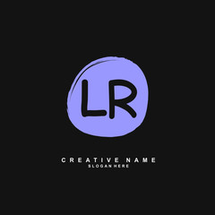 L R LR Initial logo template vector. Letter logo concept