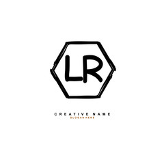 L R LR Initial logo template vector. Letter logo concept