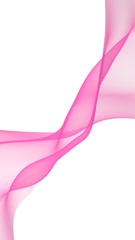 Abstract light red wave. Bright light red ribbon on white background. Abstract red smoke. Light red scarf. Raster air background. 3D illustration