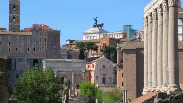 Roman Forum in sunny day, Rome, Italy