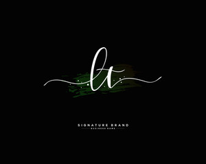 L T LT initial logo handwriting  template vector