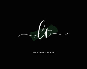 L T LT initial logo handwriting  template vector