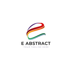 Initial E abstract Logo Design, Letter E Abstract